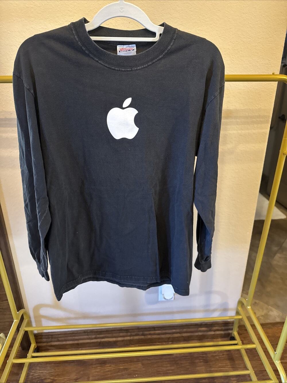 VTG 2002 Apple iPod Promo Shirt Long Sleeve Black Hanes Beefy-T Adult Medium M